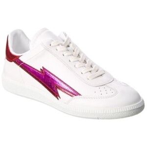 ISABEL MARANT White & Pink Bryce Thunder Classic Lightning Bolt Sneakers